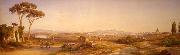 unknow artist View of Rome from Via Trionfale, close to the Madonna del Rosario convent. oil painting on canvas